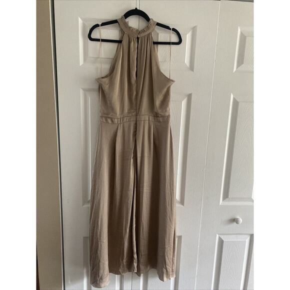 Elie Tahari Champagne sleeveless maxi Dress 12 event semi formal party resort - Picture 4 of 8